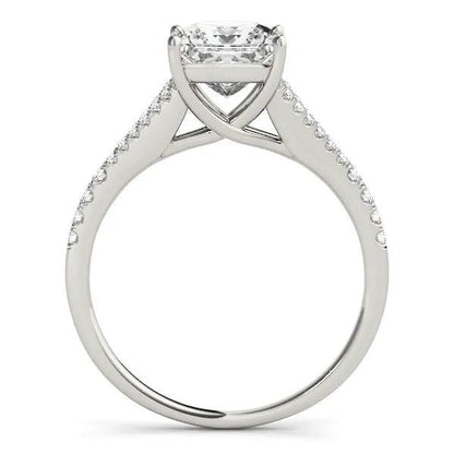14k white gold engagement ring with princess-cut diamond and pavé split-shank 1 1/8 cttw on Tampa Home & Garden Store