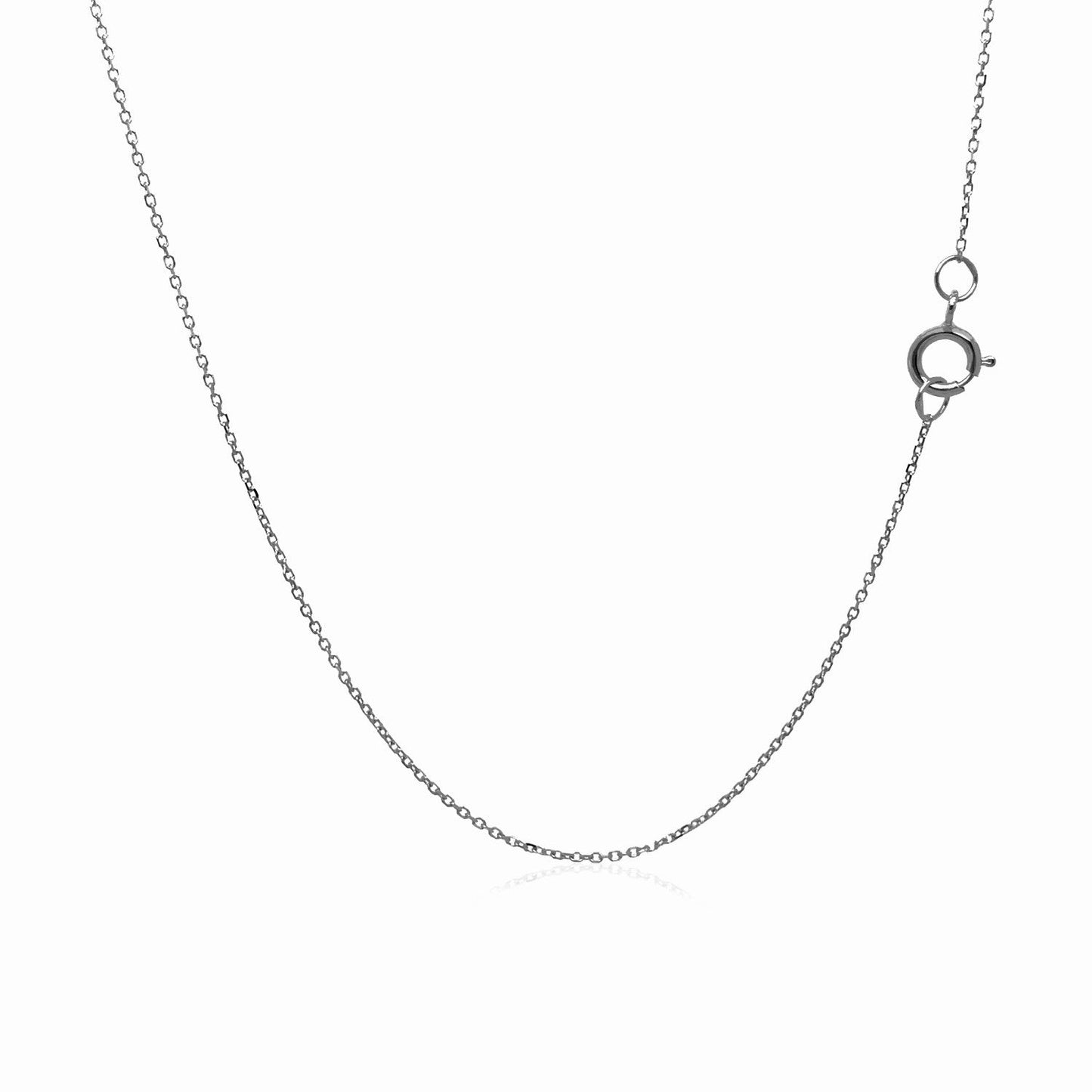 14k white gold diamond-cut cable link necklace 0.7mm by Bids.com on Tampa Home & Garden Store