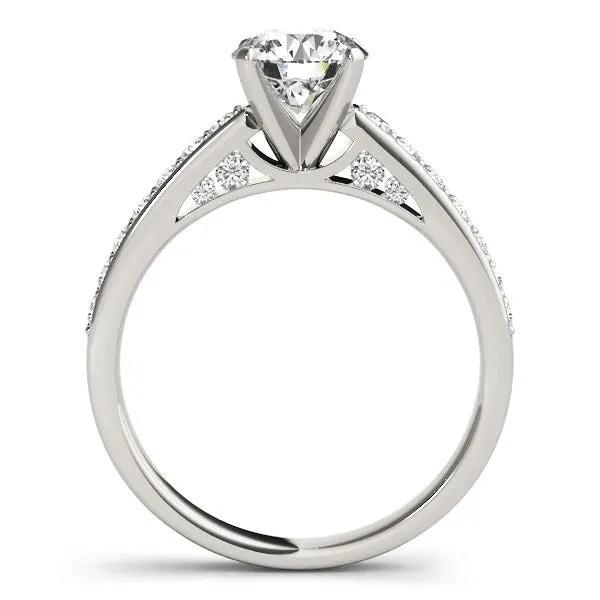 Engagement ring 14k white gold single-row prong-set center diamond with pavé band by Bids.com on Tampa Home & Garden Store