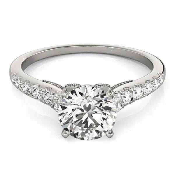 14k white gold diamond engagement ring with pave band and 1 3/4 cttw center diamond Bids.com on Tampa Home & Garden Store