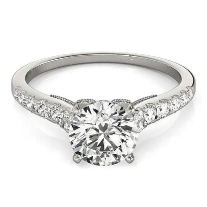 14k white gold diamond engagement ring with pave band and 1 3/4 cttw center diamond Bids.com on Tampa Home & Garden Store