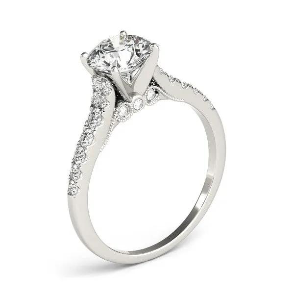 Ring: 14k white gold diamond engagement with pavé band, 1 3/4 cttw by Bids.com on Tampa Home & Garden Store