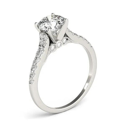 Ring: 14k white gold diamond engagement with pavé band, 1 3/4 cttw by Bids.com on Tampa Home & Garden Store