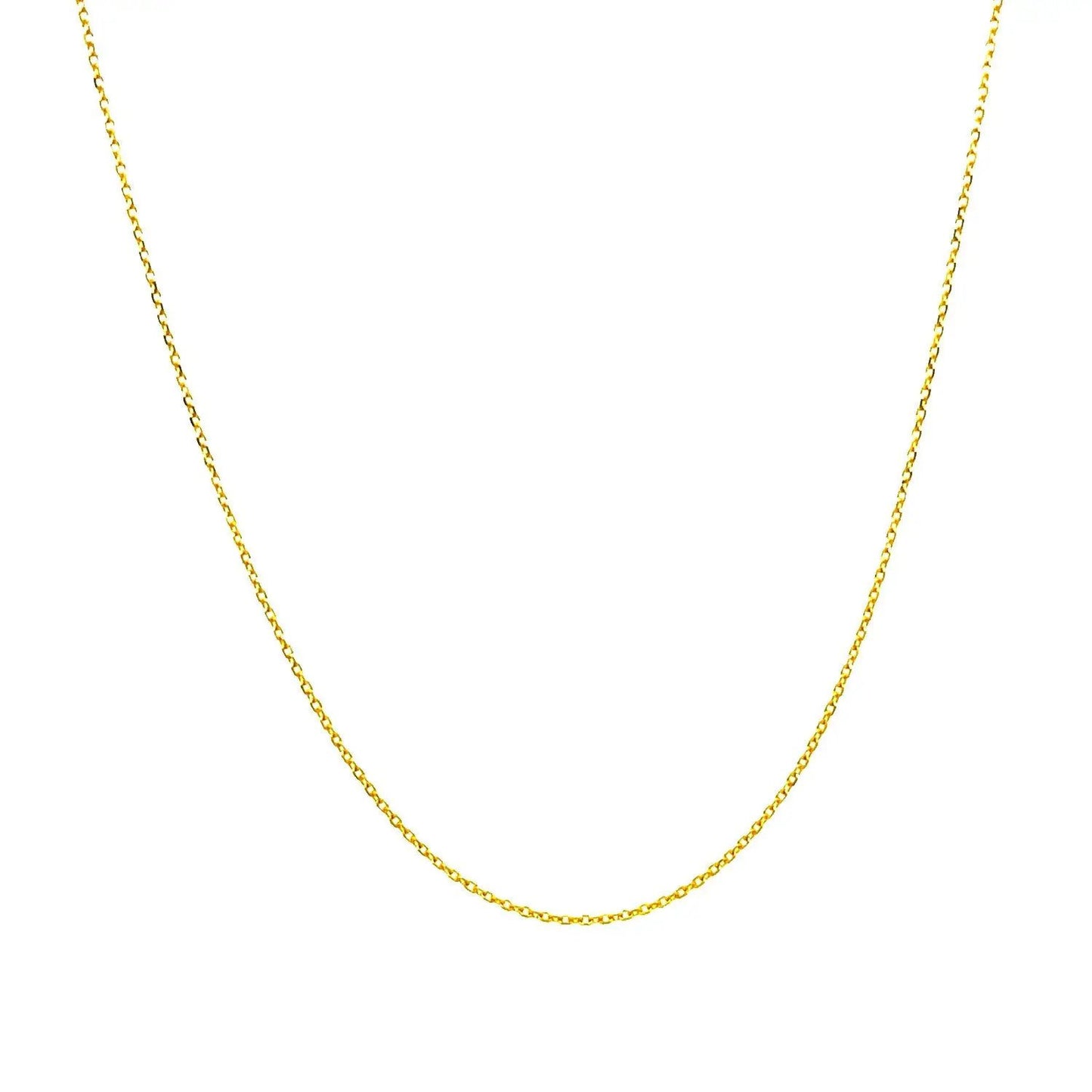 14k yellow gold diamond-cut cable link chain necklace 0.7mm on Tampa Home & Garden Store