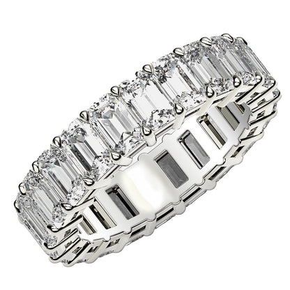 Emerald-cut Lab Grown Diamond Eternity Ring in 14k White Gold, 6 ctw FG/VS2, by Bids.com on Tampa Home & Garden Store