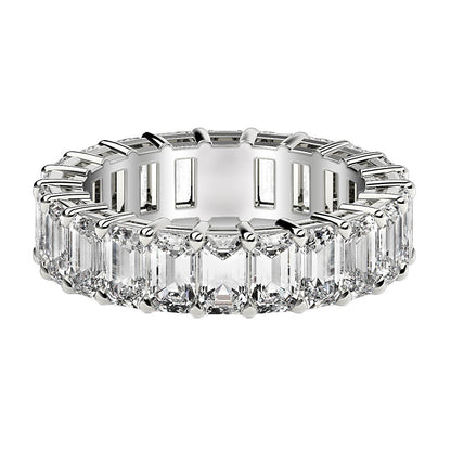 Emerald-cut lab-grown diamond eternity ring in 14k white gold by Bids.com on Tampa Home & Garden Store
