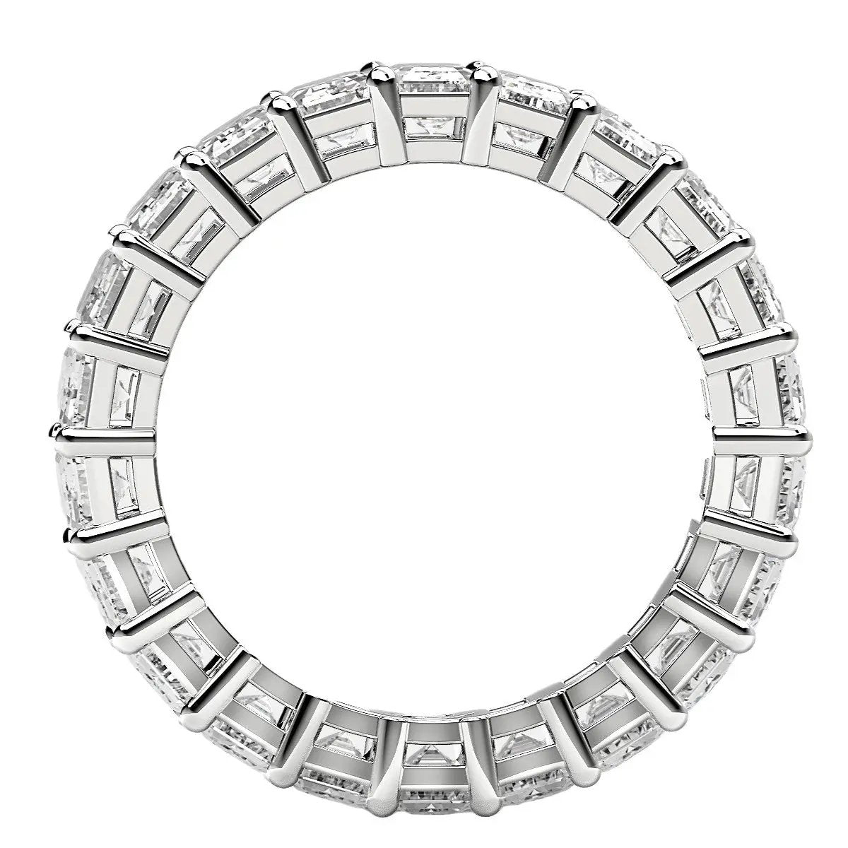 Emerald cut lab grown diamond eternity ring 14k white gold 6 ctw FG/VS2 Bids.com on Tampa Home & Garden Store