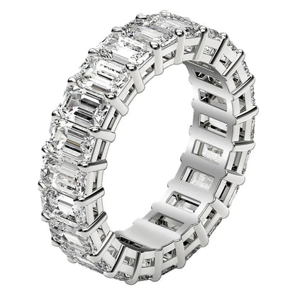 Emerald-cut lab-grown diamond eternity ring in 14k white gold, 6 cttw FG/VS2, Bids.com on Tampa Home & Garden Store
