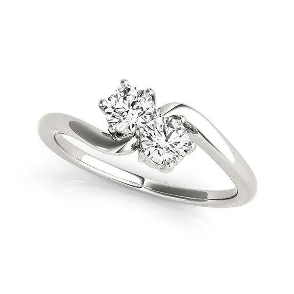 Solitaire two-stone diamond ring in 14k white gold by Bids.com, 1/2 cttw on Tampa Home & Garden Store