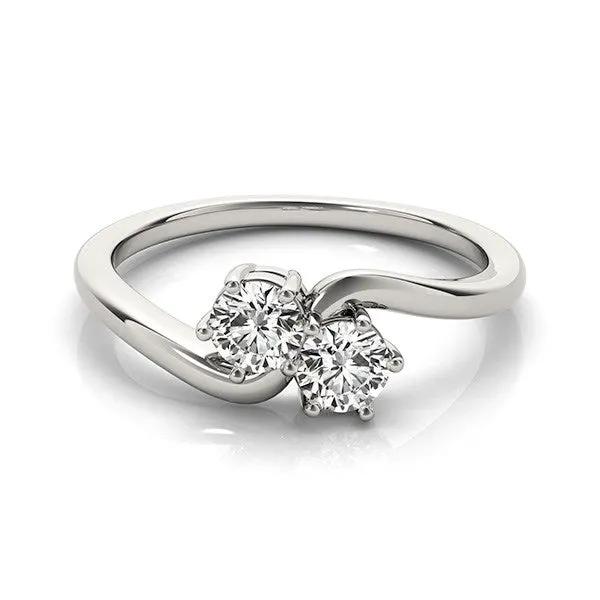 Solitaire two-stone diamond ring in 14k white gold, 1/2 cttw, Bids.com rings on Tampa Home & Garden Store