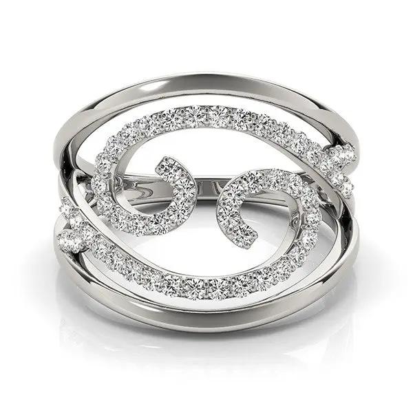 Swirl design diamond ring in 14k white gold with pavé diamonds 1/2 cttw, Bids.com on Tampa Home & Garden Store
