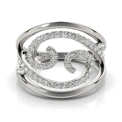 Swirl design diamond ring in 14k white gold with pavé diamonds 1/2 cttw, Bids.com on Tampa Home & Garden Store