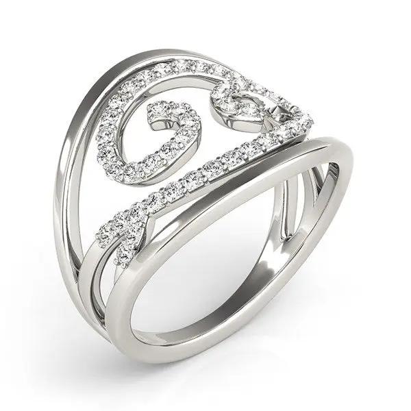 Swirl Design Diamond Ring 14k White Gold 1/2 cttw pave diamonds Bids.com on Tampa Home & Garden Store