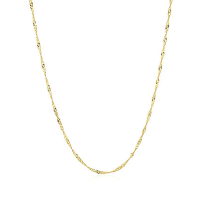 10k yellow gold Singapore chain necklace 1.50 mm with twisted textured links Bids.com on Tampa Home & Garden Store
