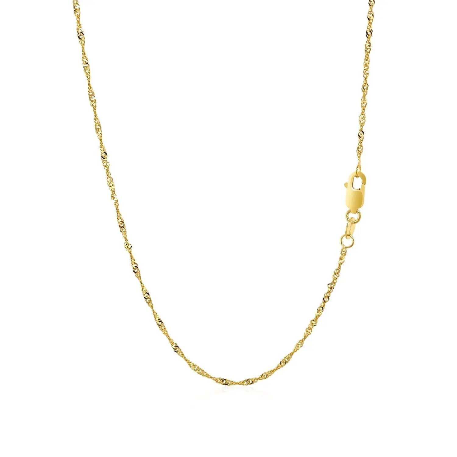 10k yellow gold Singapore chain necklace 1.50 mm with lobster clasp on Tampa Home & Garden Store
