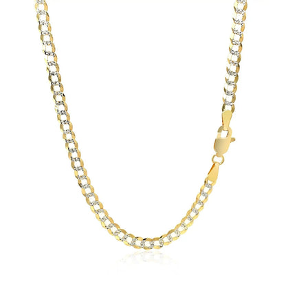 3.6 mm 14k two-tone gold pave curb chain necklace with clear stones by Bids.com on Tampa Home & Garden Store