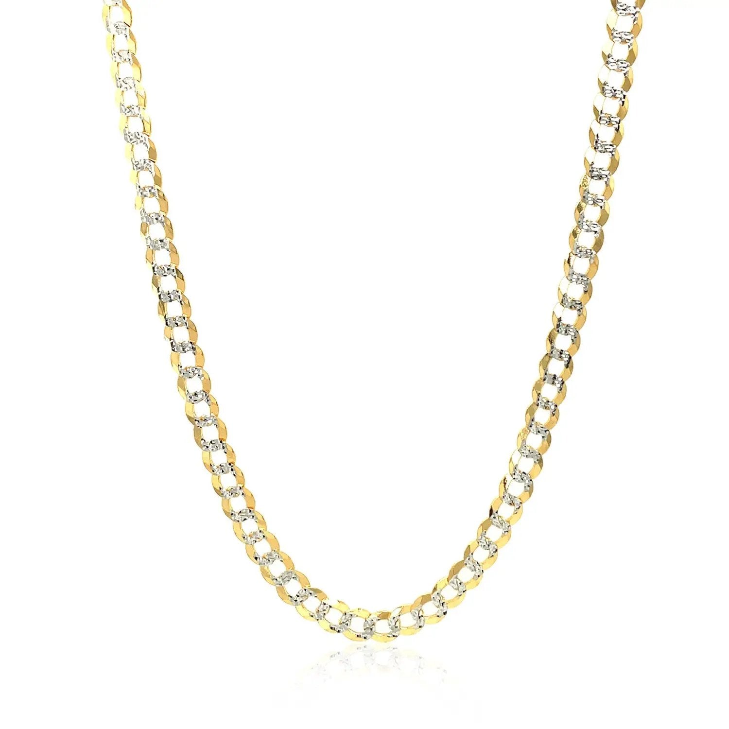 3.6 mm 14k two-tone gold pave curb chain necklace with diamond accents on Tampa Home & Garden Store
