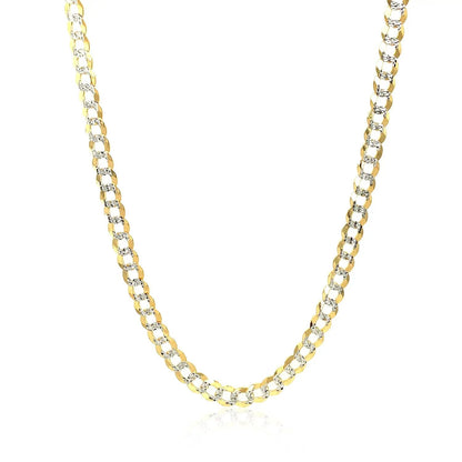 3.6 mm 14k two-tone gold pave curb chain necklace with diamond accents on Tampa Home & Garden Store