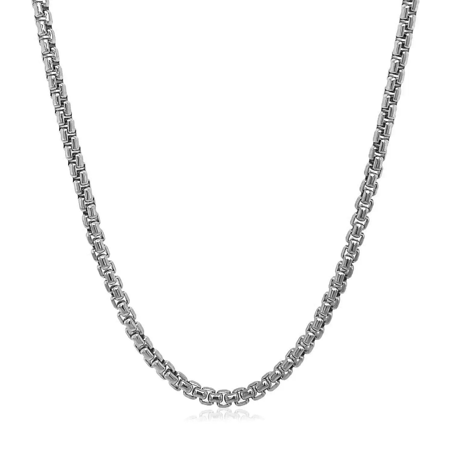 14k white gold solid round box chain necklace 2.50 mm by Bids.com on Tampa Home & Garden Store