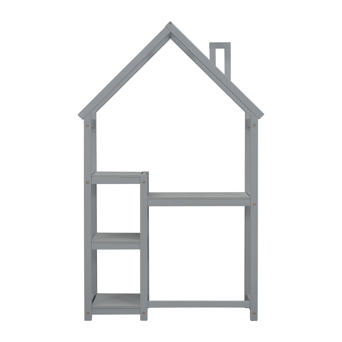 House-shaped Wooden writing Desk,Kids study Table,Bookshelf & Toy Storage,Grey - Tampa Home & Garden Store