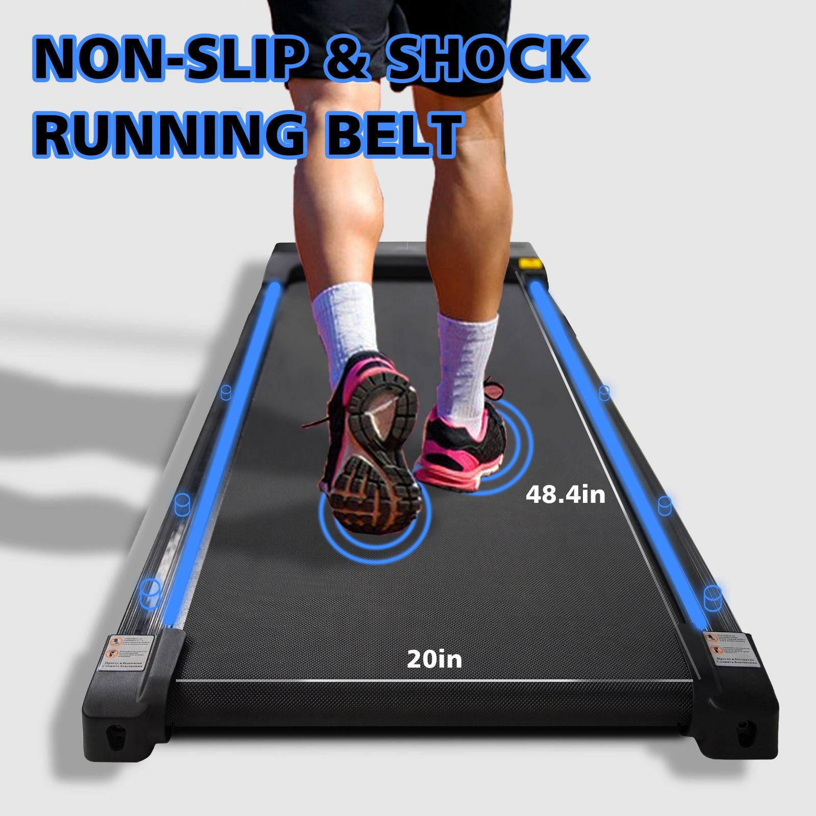 Portable treadmill with remote control, a 240 pound walking and jogging machine, and a black capacity - Tampa Home & Garden Store