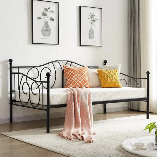 Twin size French Country Style Black Metal Day Bed Frame - Tampa Home & Garden Store
