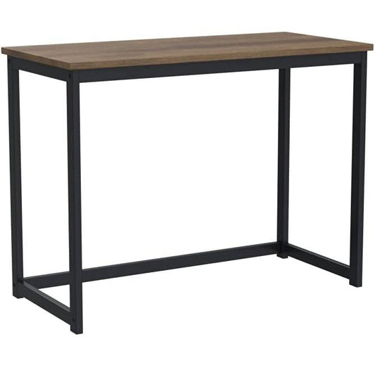 Small Home Office Modern Laptop Computer Desk Table Metal Frame Brown Wood Top - Tampa Home & Garden Store