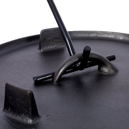 ast iron Dutch oven with lid, outdoor camping deep pot, used for camping, cooking, barbecue and leg rest, 8 Quart