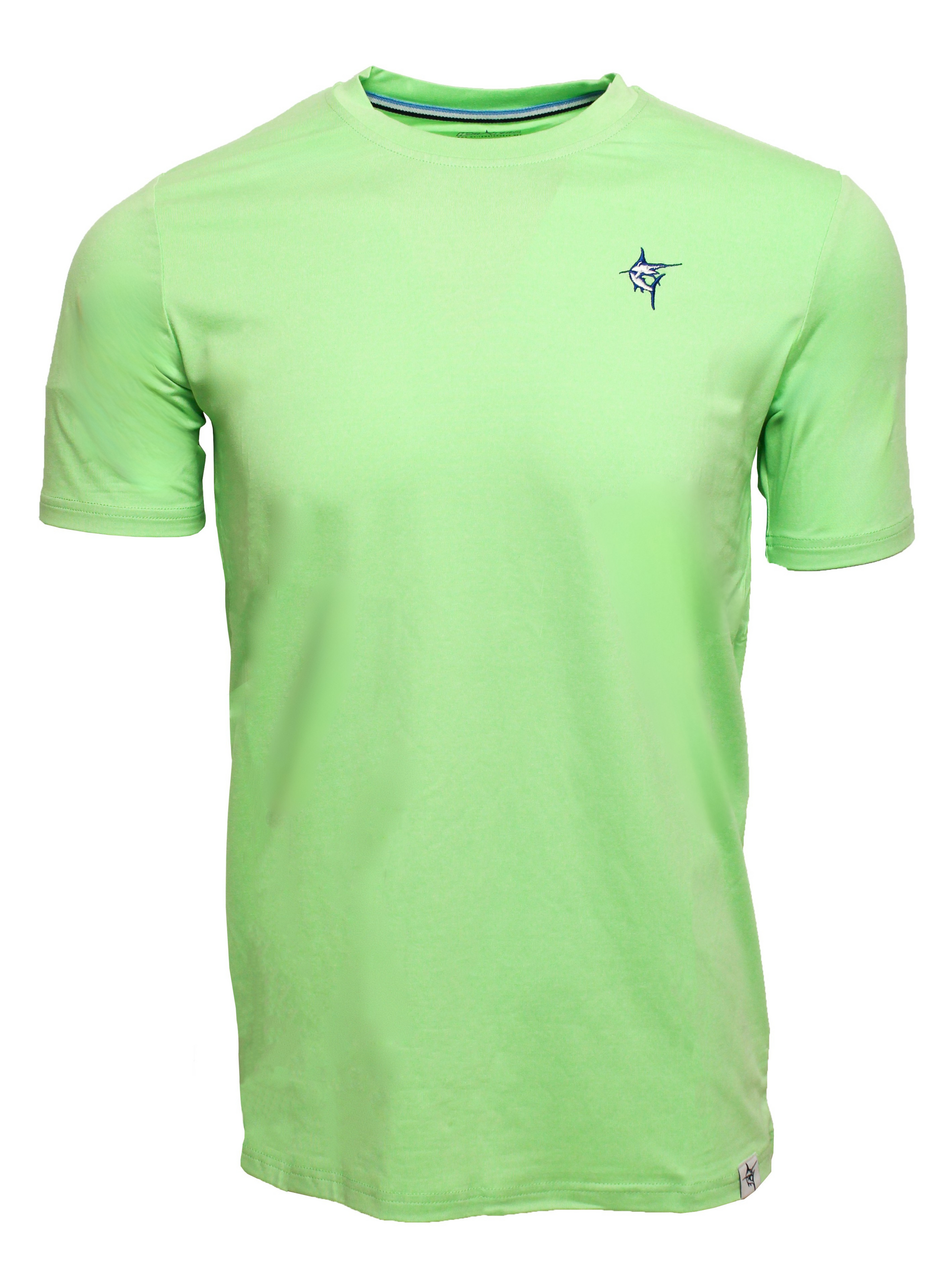 Dockside Performance Tee lime green short sleeve shirt with White Water Life logo on left chest on Tampa Home & Garden Store