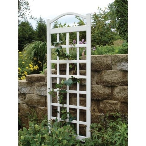 Celosía de jardín alta de 76 pulgadas de vinilo blanco - Hecha en EE. UU.