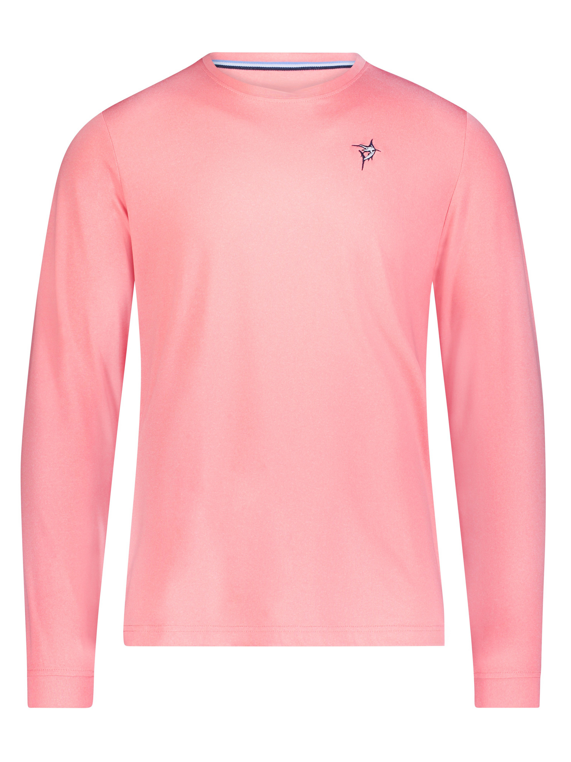 Dockside Performance Long Sleeve pink top by White Water Life with small left-chest logo on Tampa Home & Garden Store