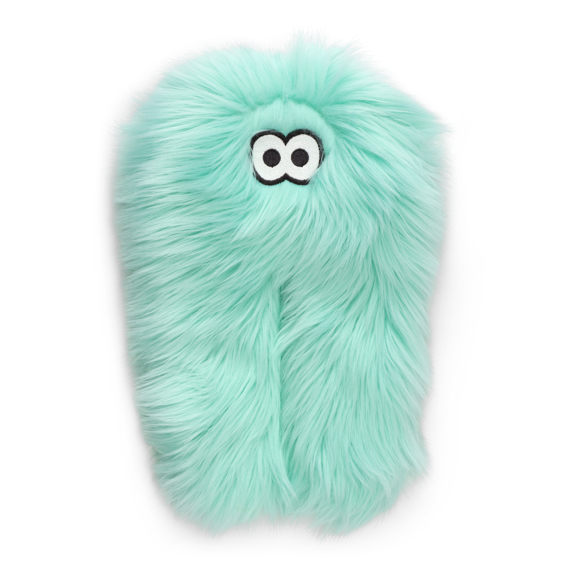 Freya dog toy by West Paw; fluffy turquoise plush with embroidered eyes on Tampa Home & Garden Store