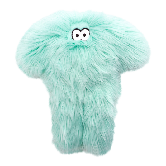 Magnus dog toy by West Paw, mint green plush with big eyes on Tampa Home & Garden Store