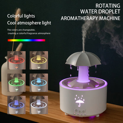 Rotating umbrella water droplet humidifier household heavy fog desktop rainbow lights remote control aromatherapy machine - Tampa Home & Garden Store