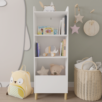 Kids 4-Tier Bookcase Children's Book Display Bookshelf Toy Storage Cabinet Organizer for Children's Room Playroom - Tampa Home & Garden Store