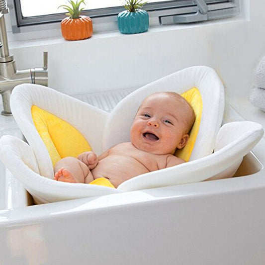 Alfombrilla de baño para bebé de 80 cm, bañera con forma de flor, lavabo para bebé, seguridad para recién nacidos, almohadillas de pétalos plegables para ducha y baño, asiento de seguridad