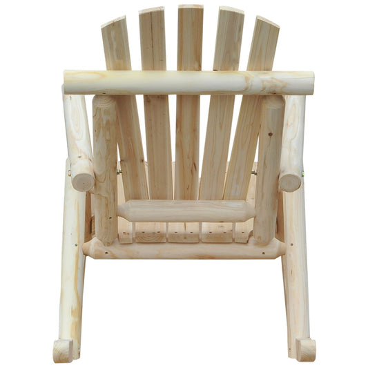 FarmHouse Classical Fir Wood Rocking Adirondack Chair Natural - Set of 2 - Tampa Home & Garden Store