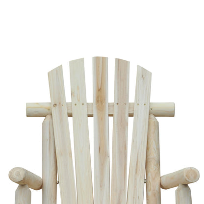 Sillón mecedora Adirondack de madera de abeto clásico FarmHouse natural - Juego de 2