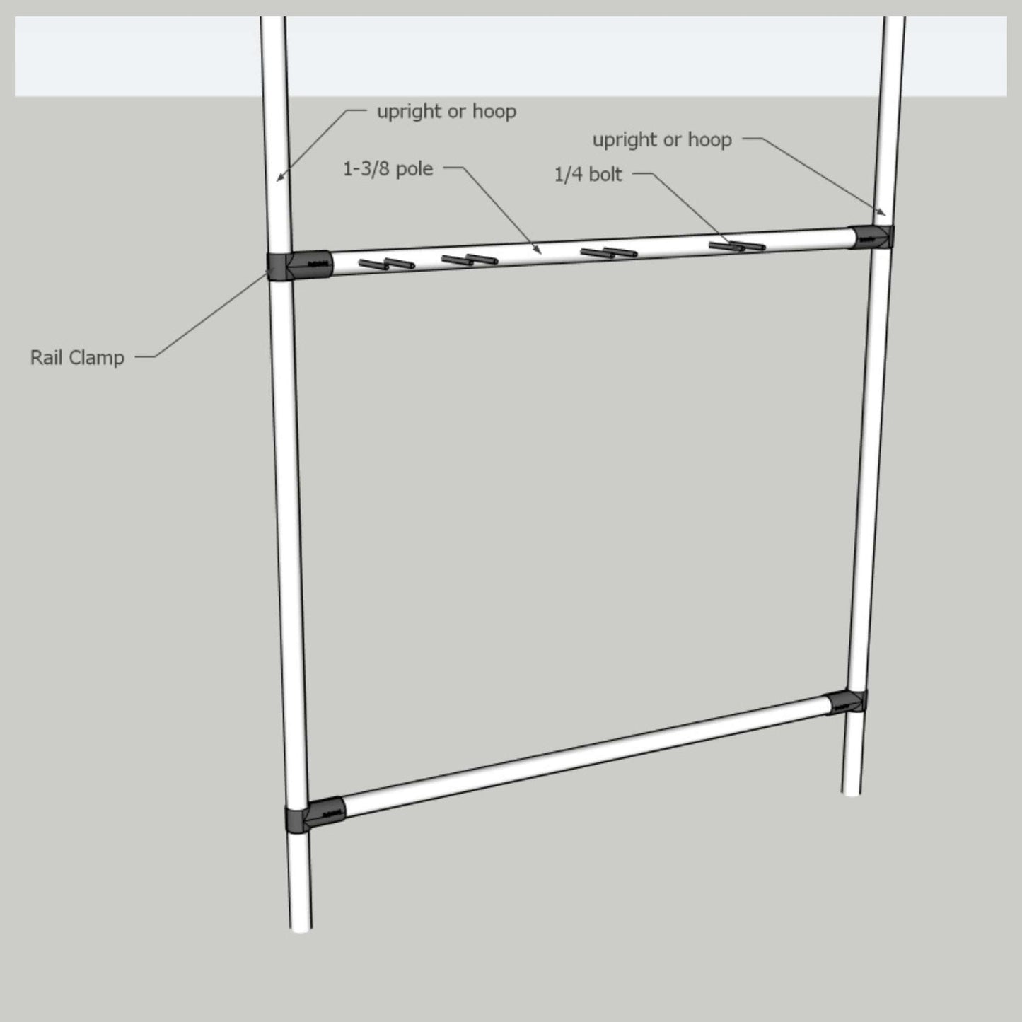 DIY Garden Tool Organizer Kit – For 1 ⅜" Fence Rail Pipe - Tampa Home & Garden Store