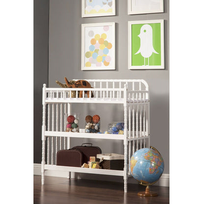 Cambiador de madera blanca con almohadilla impermeable de 1 pulgada