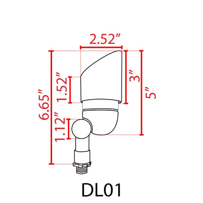 Foco LED direccional para exteriores de bajo voltaje DL01