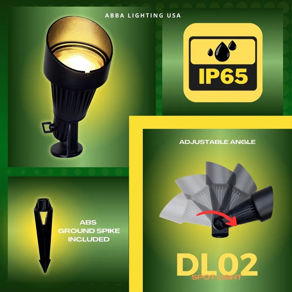 DL02 Low Voltage Waterproof LED Outdoor Spotlight Directional Monopoint Lighting