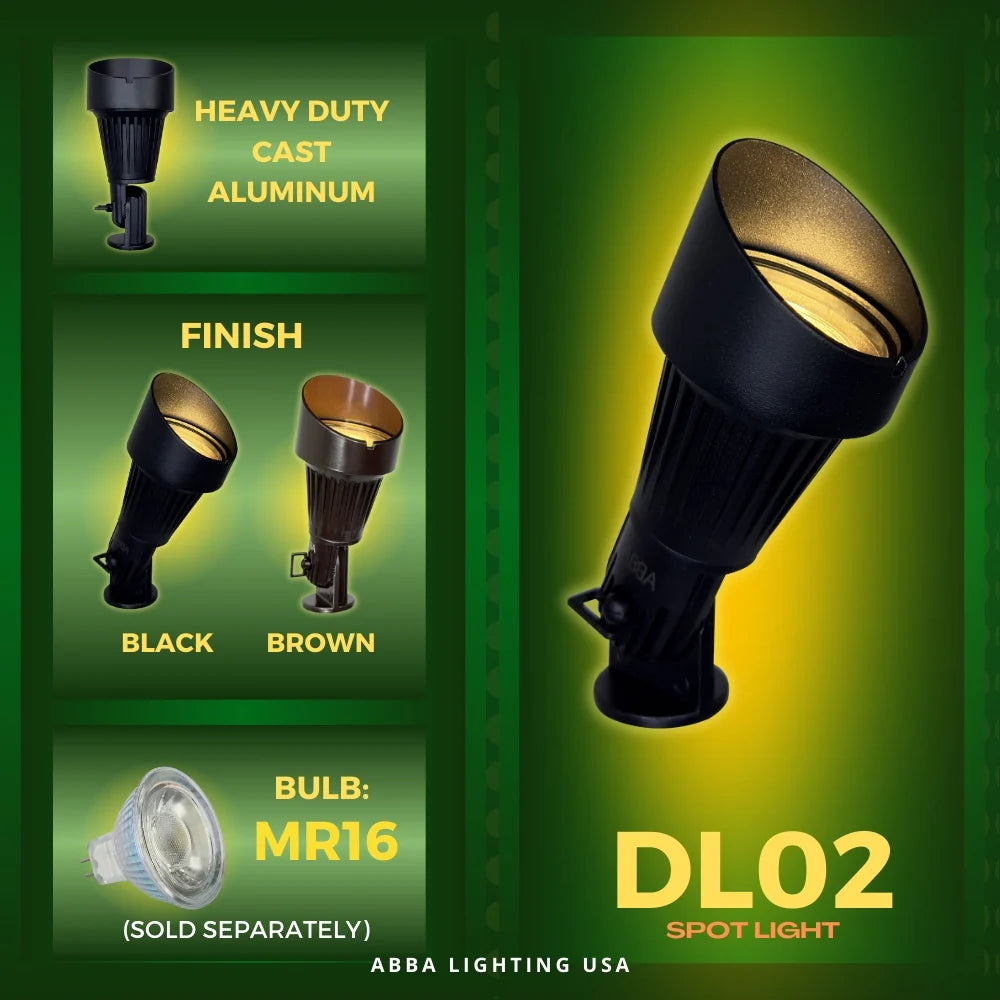 DL02 Low Voltage Waterproof LED Outdoor Spotlight Directional Monopoint Lighting