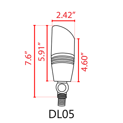 DL05 Lot de 30 projecteurs extérieurs directionnels LED basse tension 12 V, forme cylindrique lisse, boîtier en aluminium, ampoule 5 W 3000 K 