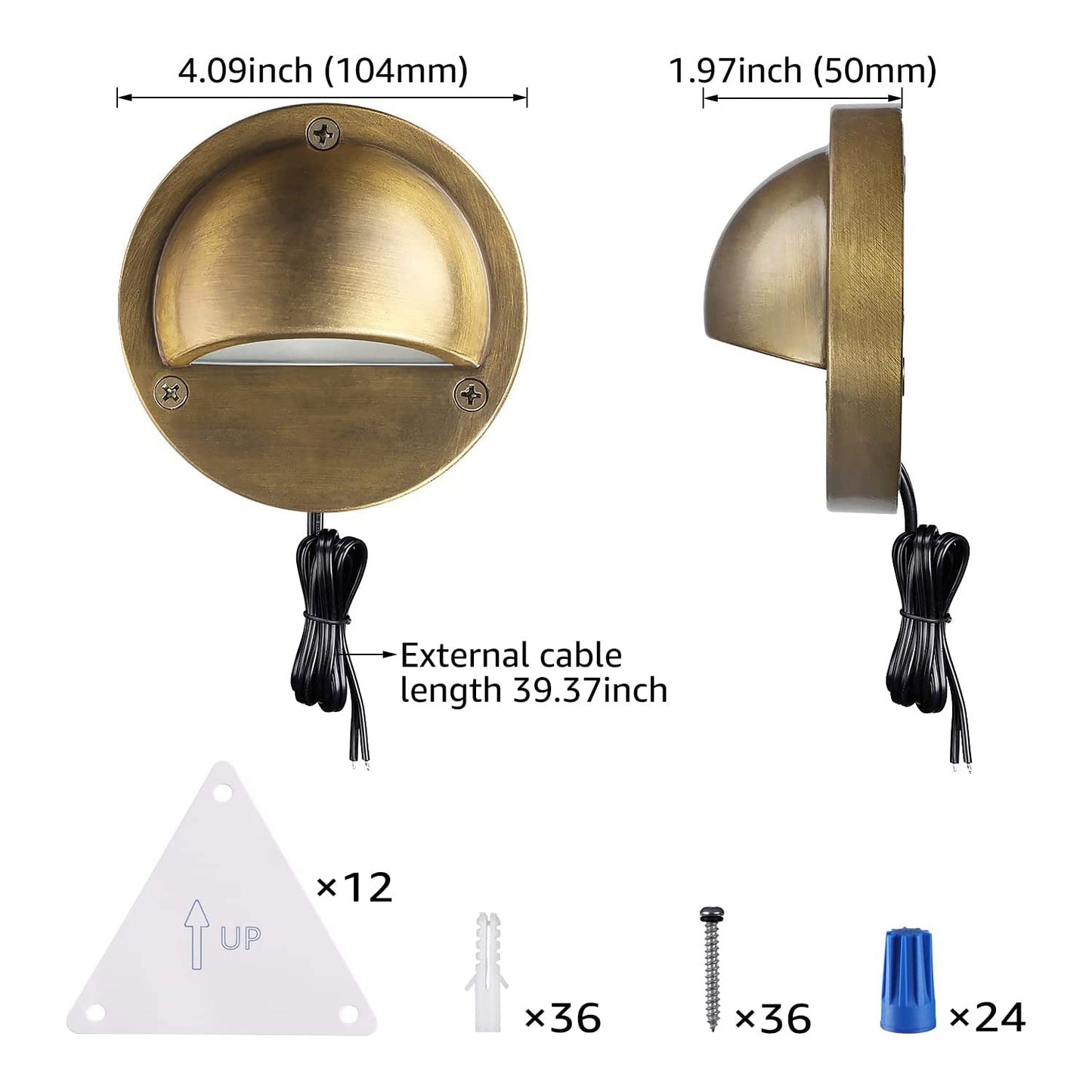 DLA01 12-Pack Bronze 2.5W Low Voltage LED Outdoor Half Moon Deck Lights Package, 12V LED Step Fence Landscape Lights - Tampa Home & Garden Store