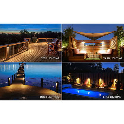 DLA01 12-Pack Satin Nickel 2.5W Low Voltage LED Outdoor Half Moon Deck Lights Package, 12V LED Step Fence Landscape Lights - Tampa soil911.com