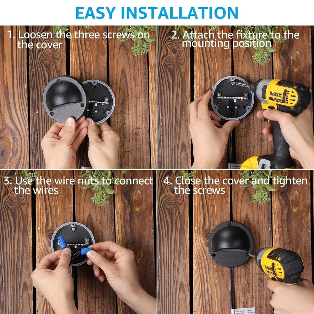 DLA01 6-Pack Black 2.5W Low Voltage LED Outdoor Half Moon Deck Lights Package, 12V LED Step Fence Landscape Lights - Tampa soil911.com