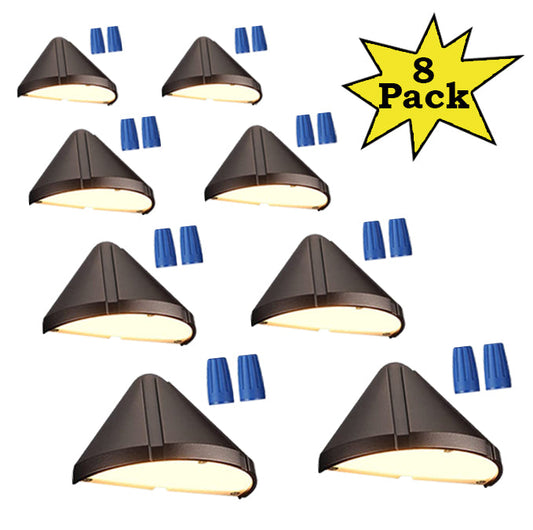 DLA05 8-Pack 5W basse tension LED clôture extérieure pont vers le bas paquet de lumières, 12V LED étape Patio paysage lumières