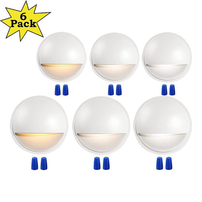 DLAC02 6-Pack 3CCT 3W Low Voltage LED Outdoor Half Moon Deck Lights Package, 12V-24V LED Step Patio Landscape Lights - Tampa soil911.com