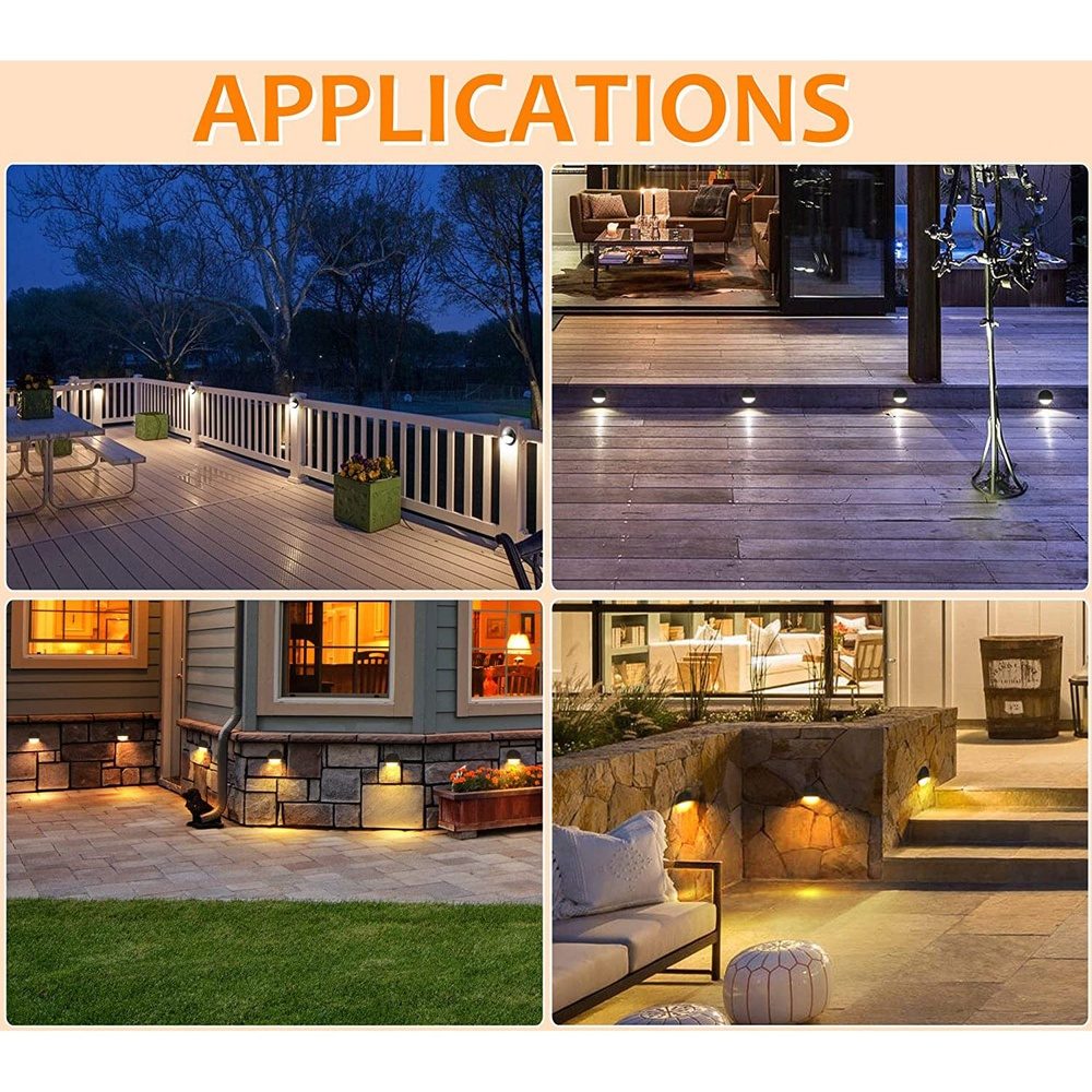 DLAC02 6-Pack 3CCT 3W Low Voltage LED Outdoor Half Moon Deck Lights Package, 12V-24V LED Step Patio Landscape Lights - Tampa soil911.com